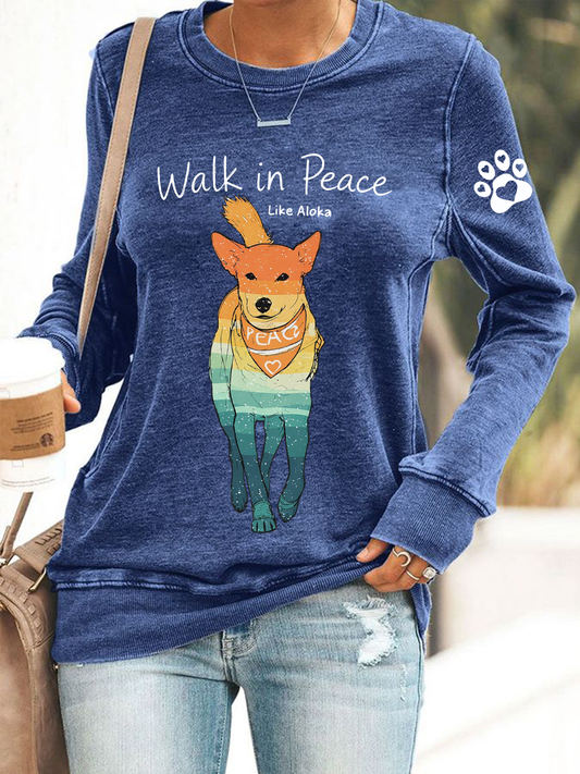 Women's Walk for Peace Like Aloka Polyester Waisted Sweatshirt