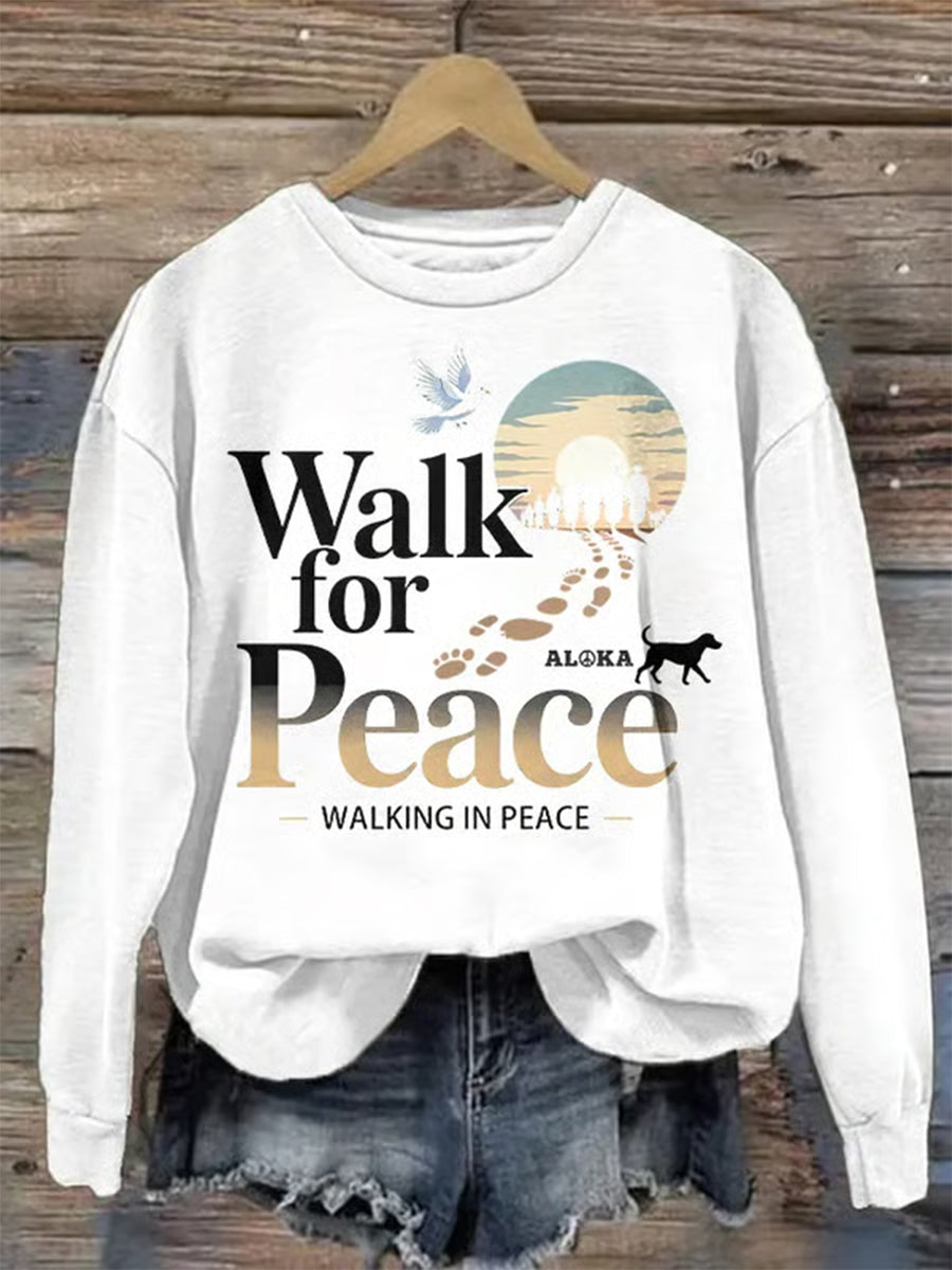 Women's Walk For Peace Print Sweatshirt