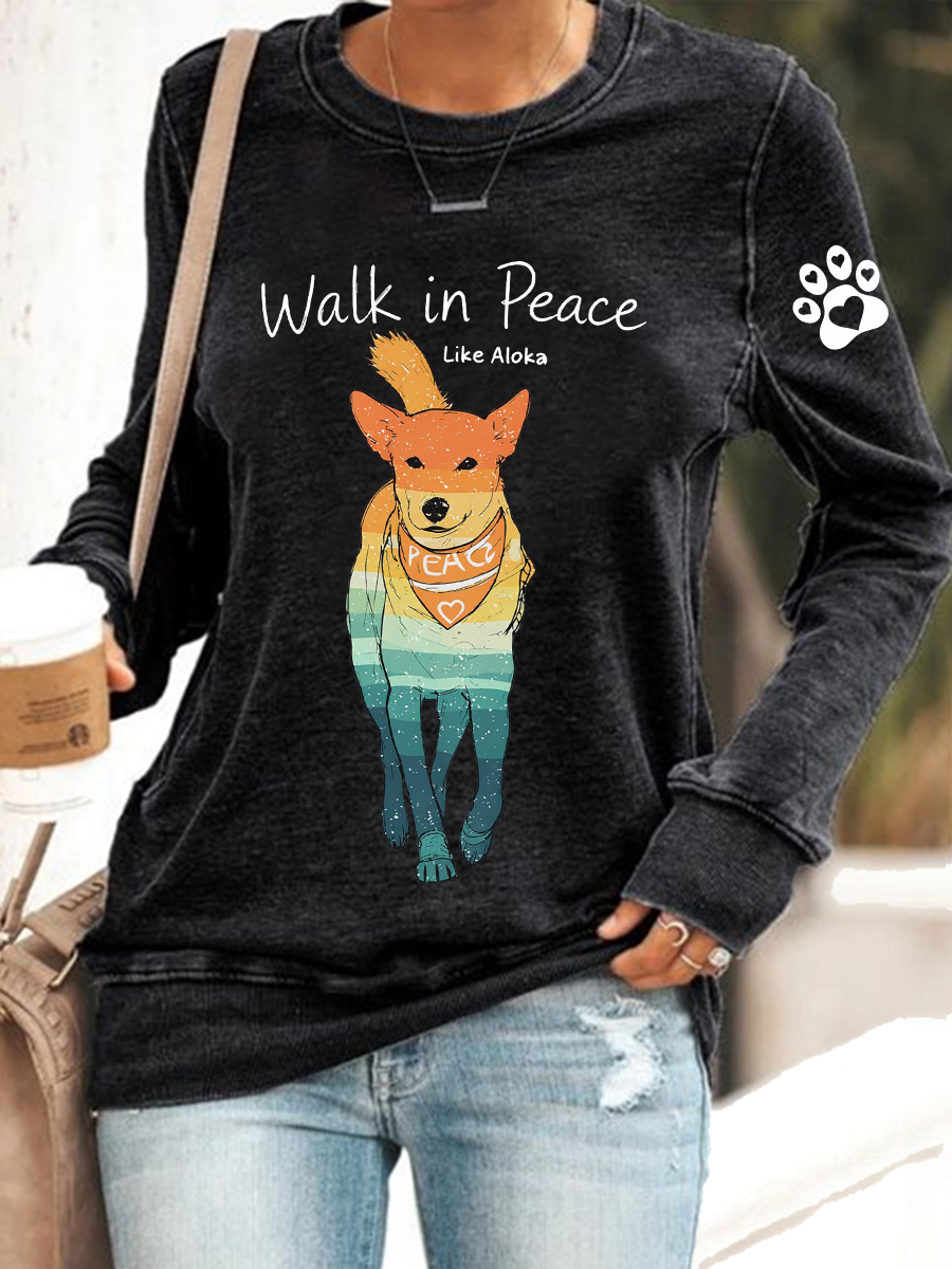 Women's Walk for Peace Like Aloka Polyester Waisted Sweatshirt