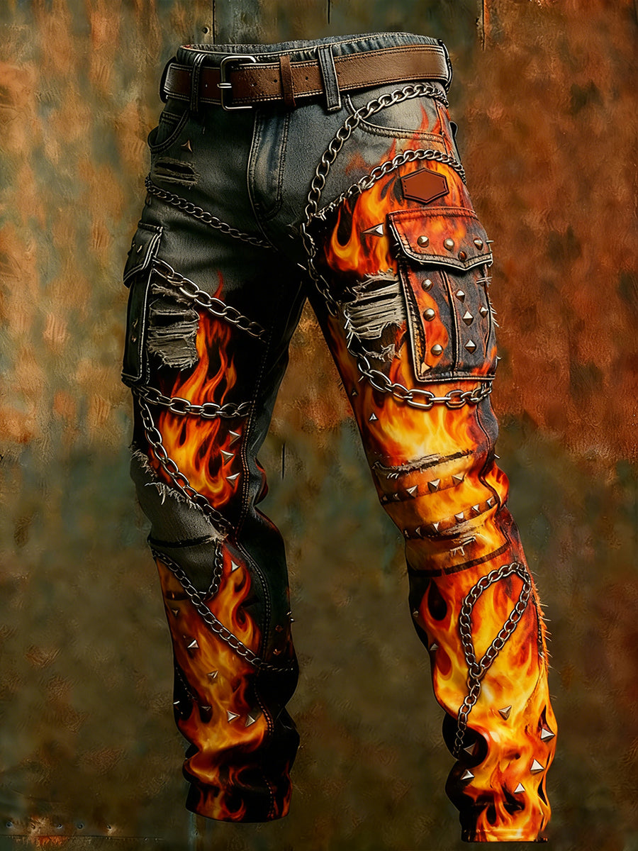 Men's Retro Business Style Casual Work Trousers