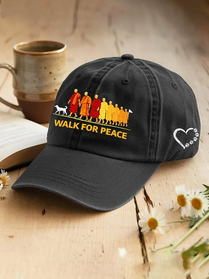 Walk For Peace Monks With Aloka Dog Hat