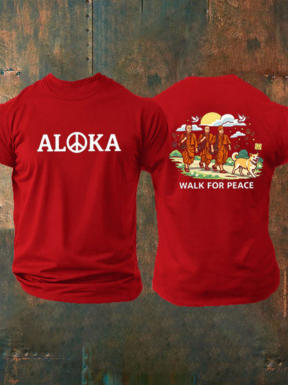 Men's Walk For Peace Aloka Printed T-shirt