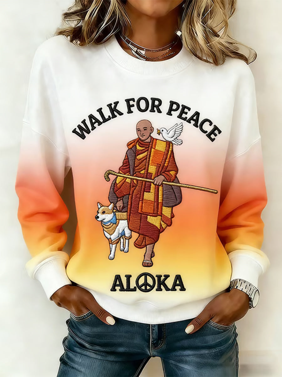 Women's Walk For Peace Print Sweatshirt