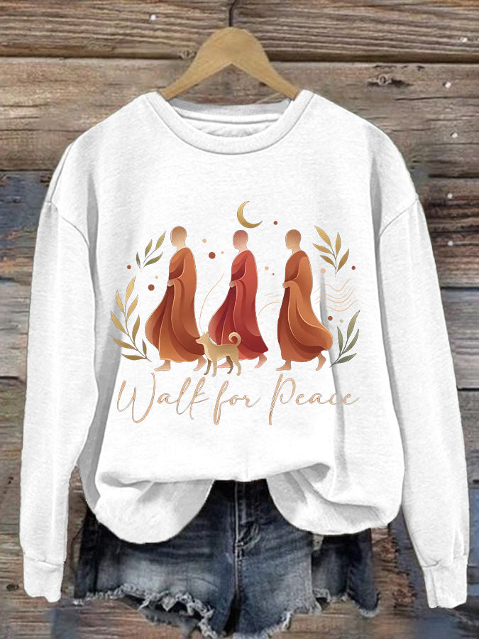 Women's Walk For Peace Print Sweatshirt