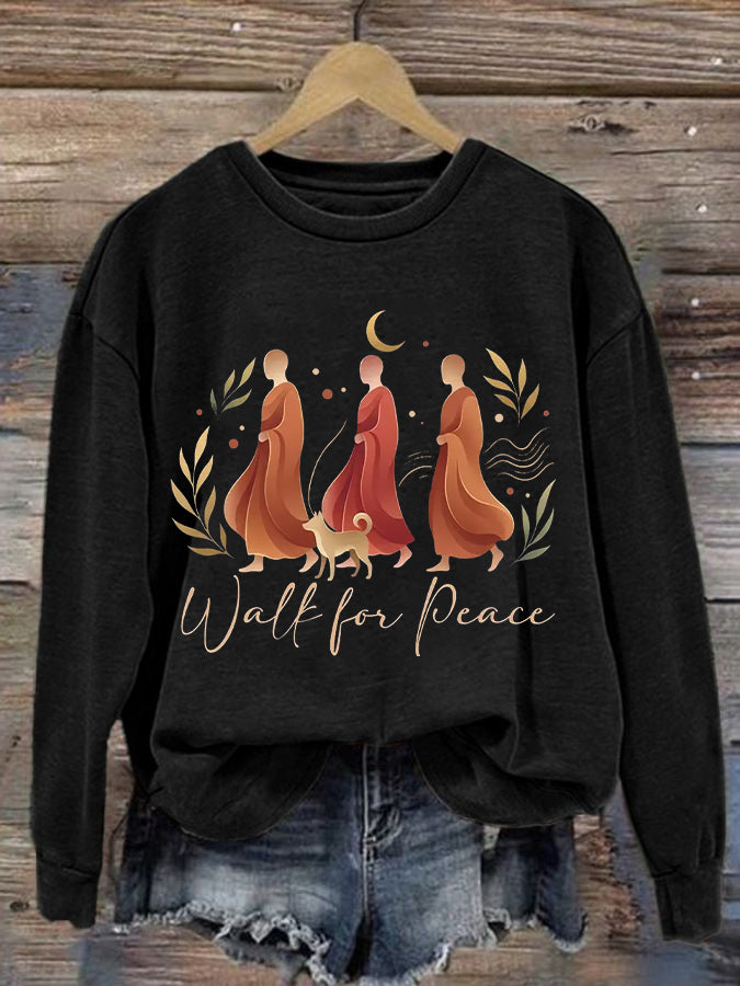 Women's Walk For Peace Print Sweatshirt