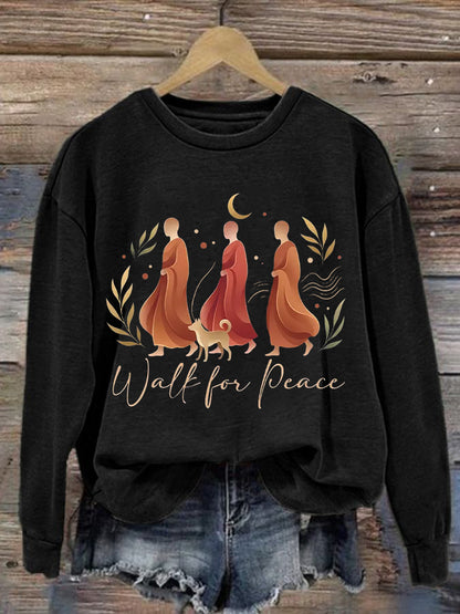 Women's Walk For Peace Print Sweatshirt