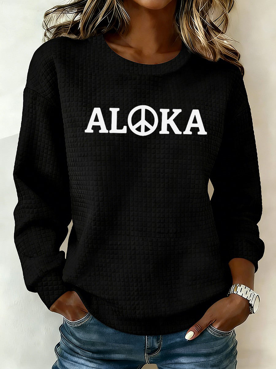 Women's Walk For Peace Monks With Aloka Dog Printed Sweatshirt