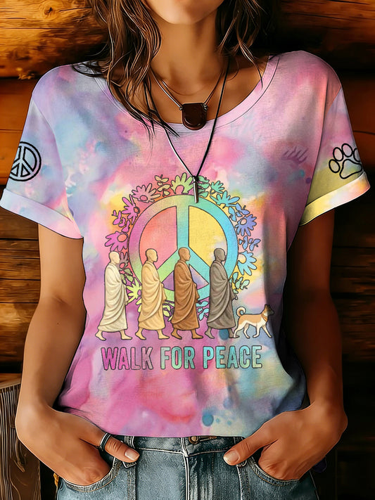Women's Walk For Peace Print T-shirt