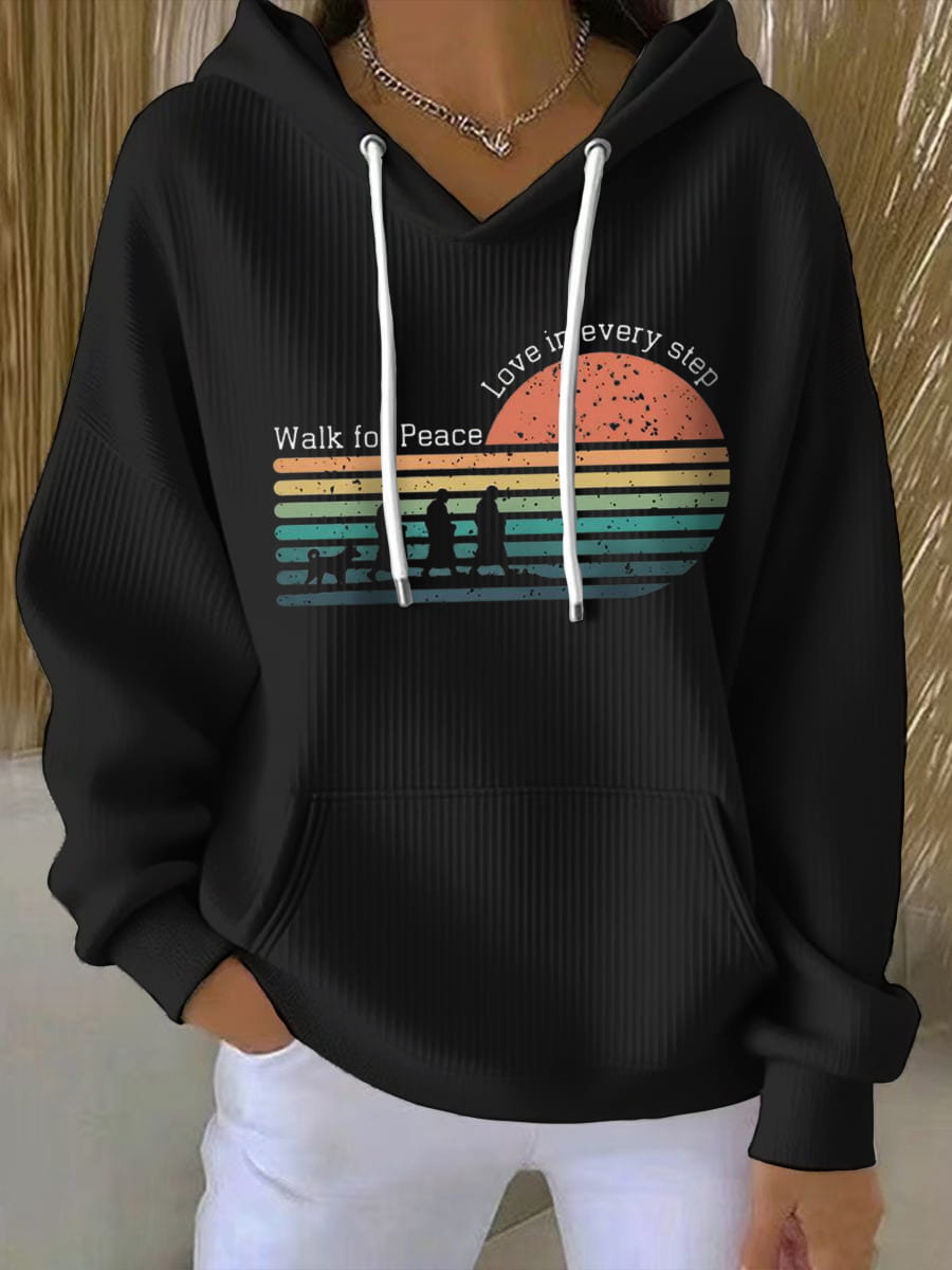 Women's Walk For Peace Printed Hoodie