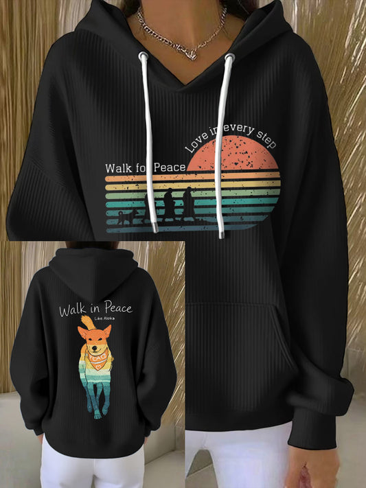 Women's Walk For Peace Printed Hoodie