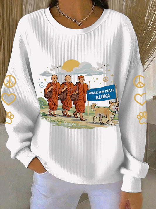 Women's Walk For Peace Print Casual Sweatshirt