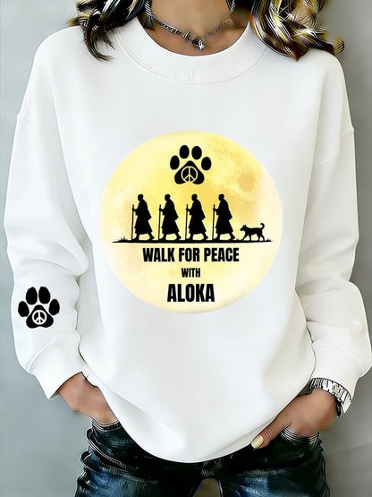 Women's Walk For Peace Art Printed Sweatshirt