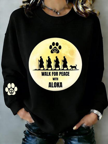 Women's Walk For Peace Art Printed Sweatshirt