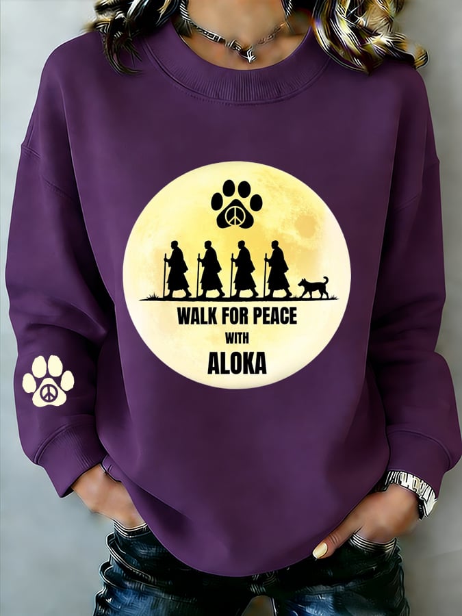 Women's Walk For Peace Art Printed Sweatshirt