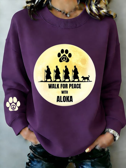 Women's Walk For Peace Art Printed Sweatshirt