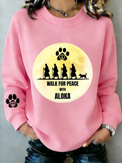 Women's Walk For Peace Art Printed Sweatshirt