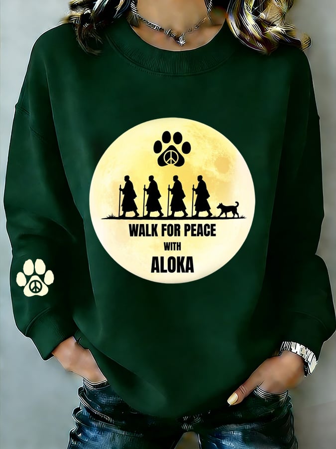 Women's Walk For Peace Art Printed Sweatshirt