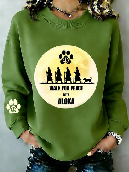 Women's Walk For Peace Art Printed Sweatshirt