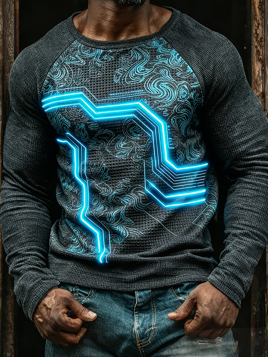 Men's Vintage Business Abstract Art Casual Top