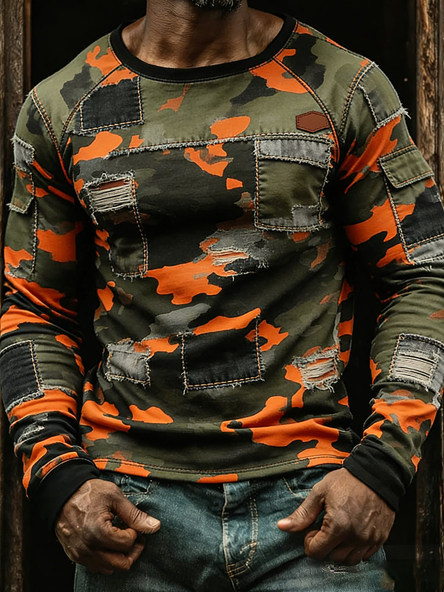 Men's Vintage Business Abstract Art Casual Top