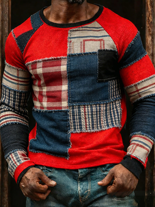 Men's Vintage Business Abstract Art Casual Top