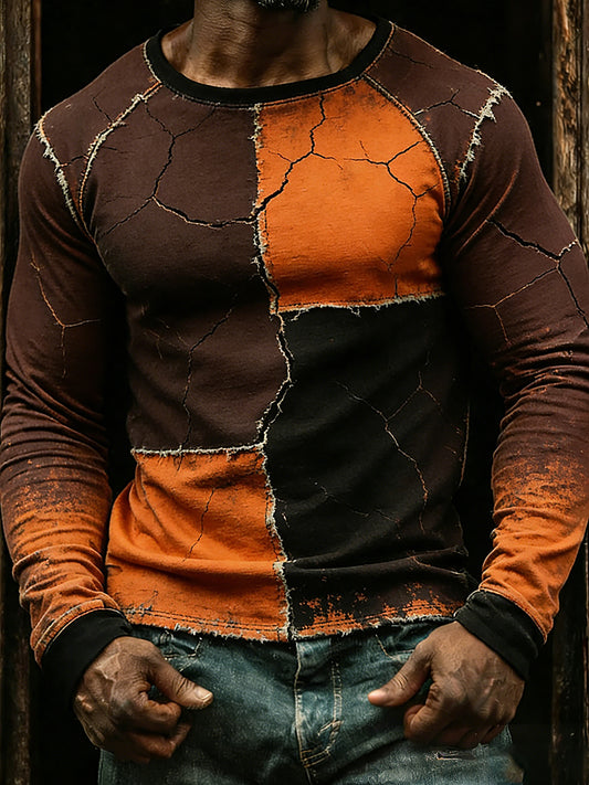 Men's Vintage Business Abstract Art Casual Top