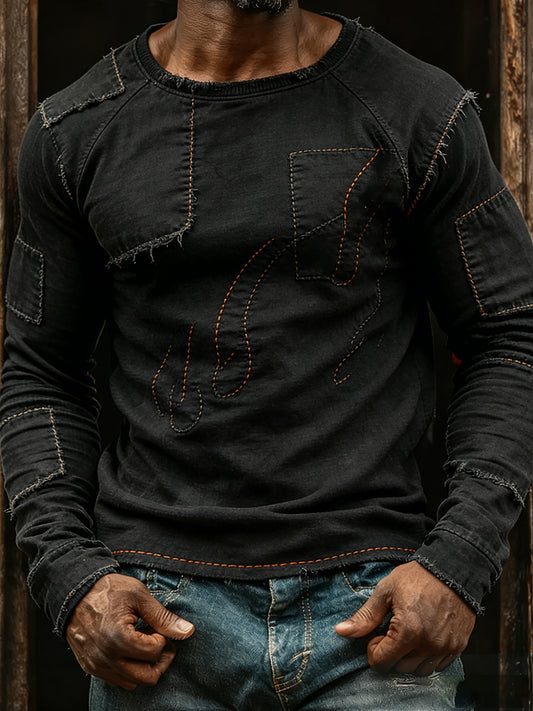 Men's Vintage Business Abstract Art Casual Top
