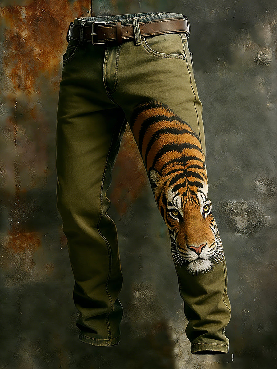 Men's Retro Business Style Casual Work Trousers