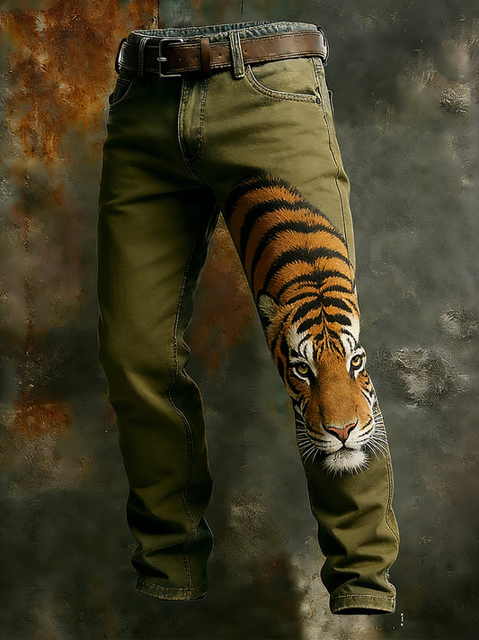 Men's Retro Business Style Casual Work Trousers