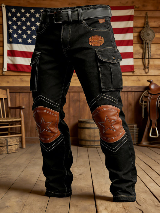 Men's Retro Vacation Business West Art Print Casual Workwear Trousers