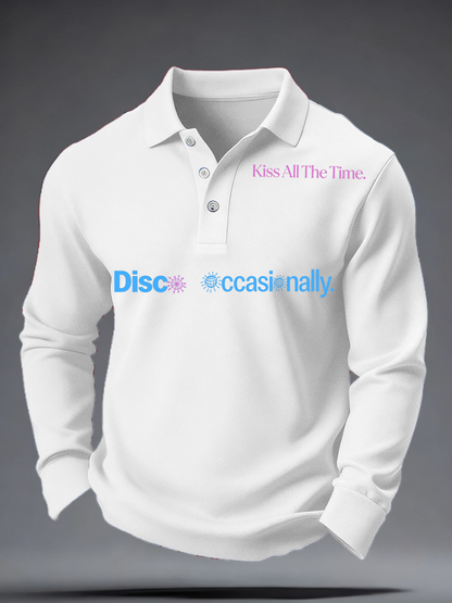 Men's Kiss All The Time Disco Occasionally Printed long sleeve shirt