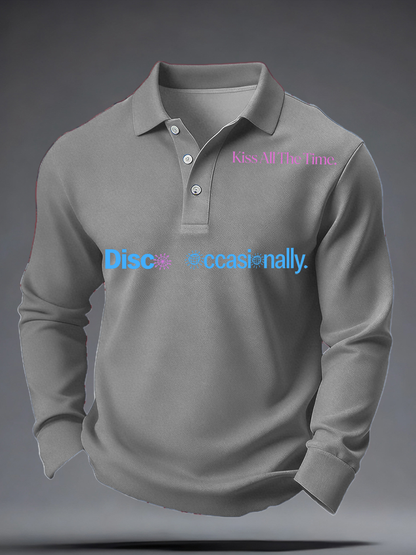 Men's Kiss All The Time Disco Occasionally Printed long sleeve shirt