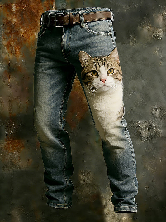 Men's Retro Business Style Casual Work Trousers