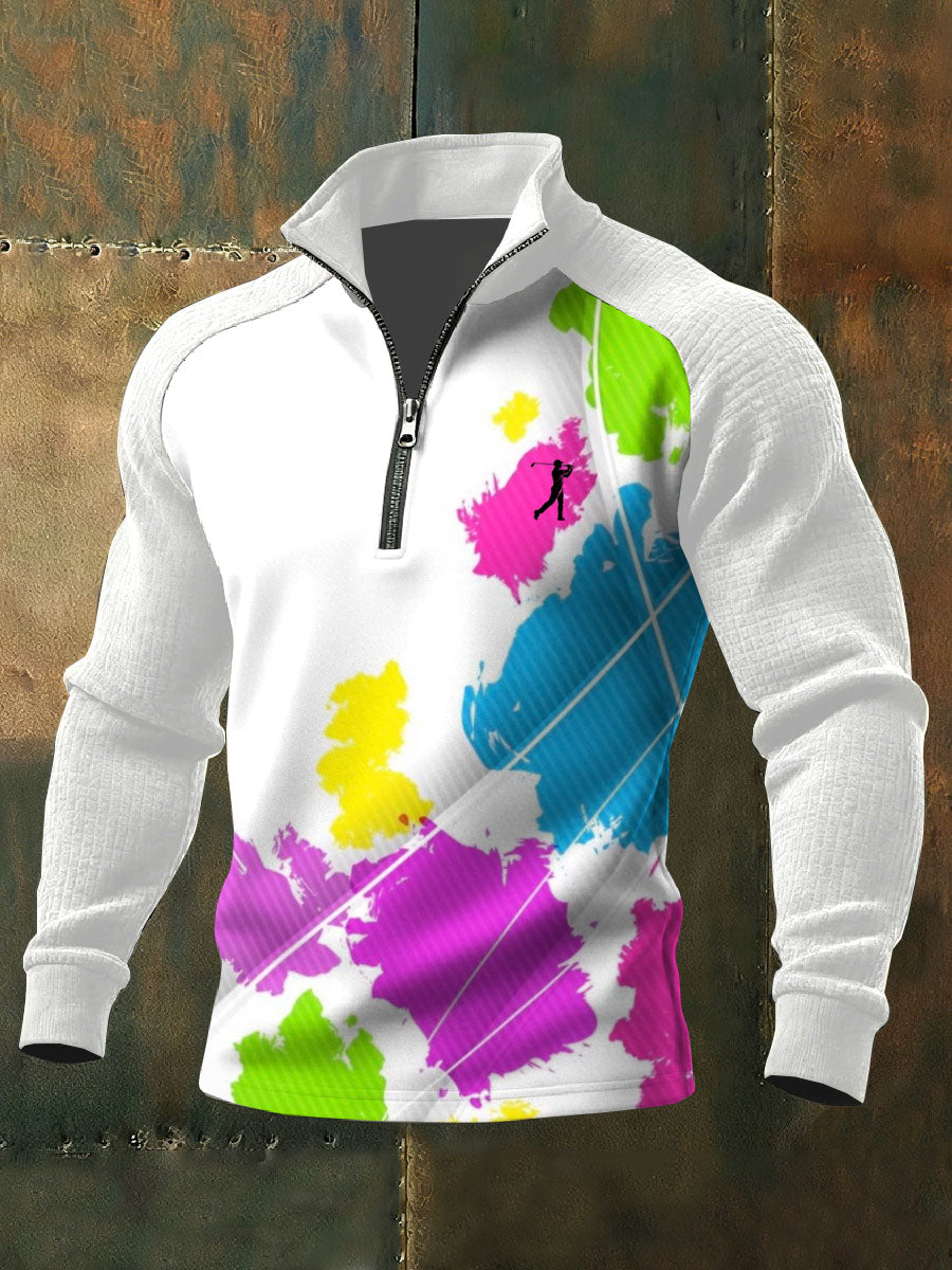 Men's Vintage Business Style Printed Casual Sweatshirt