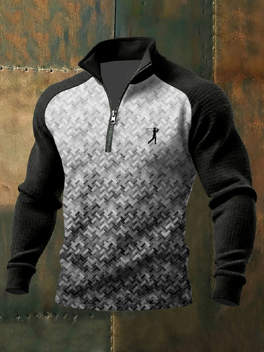 Men's Vintage Business Style Printed Casual Sweatshirt
