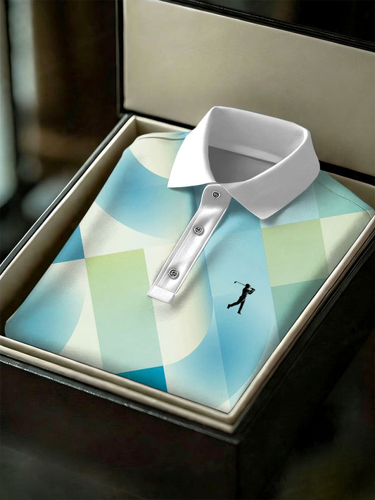 Men's Vintage Business Style Printed Casual Polo Shirt