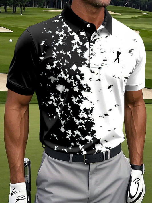 Men's Vintage Business Style Printed Casual Polo Shirt