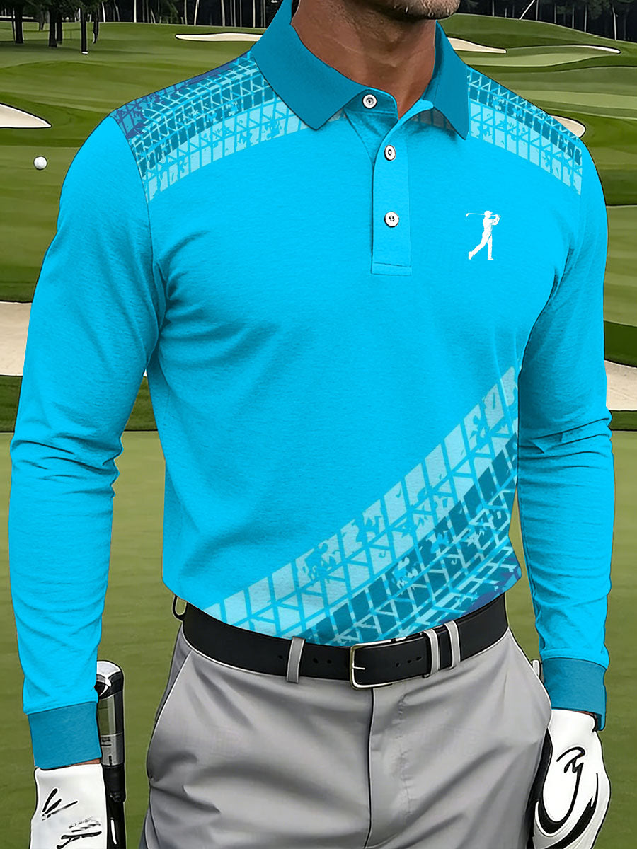 Men's Vintage Business Style Printed Casual Polo Shirt