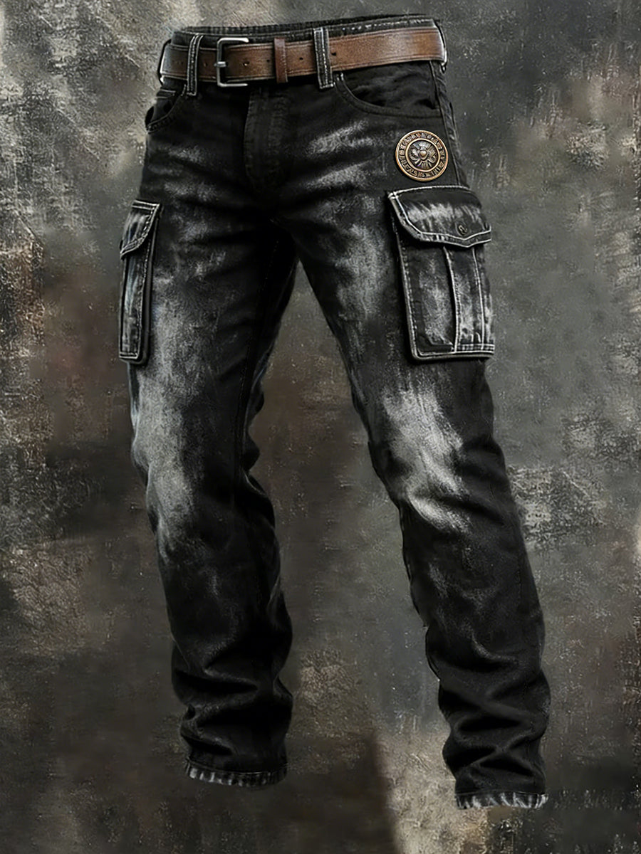 Men's Retro Business Style Casual Work Trousers