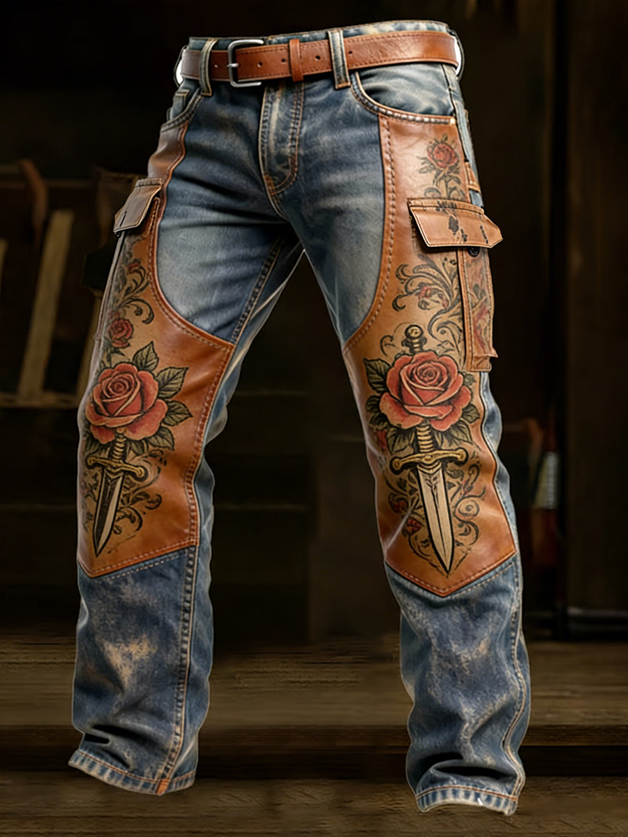 Men's Retro Business Style Casual Work Trousers