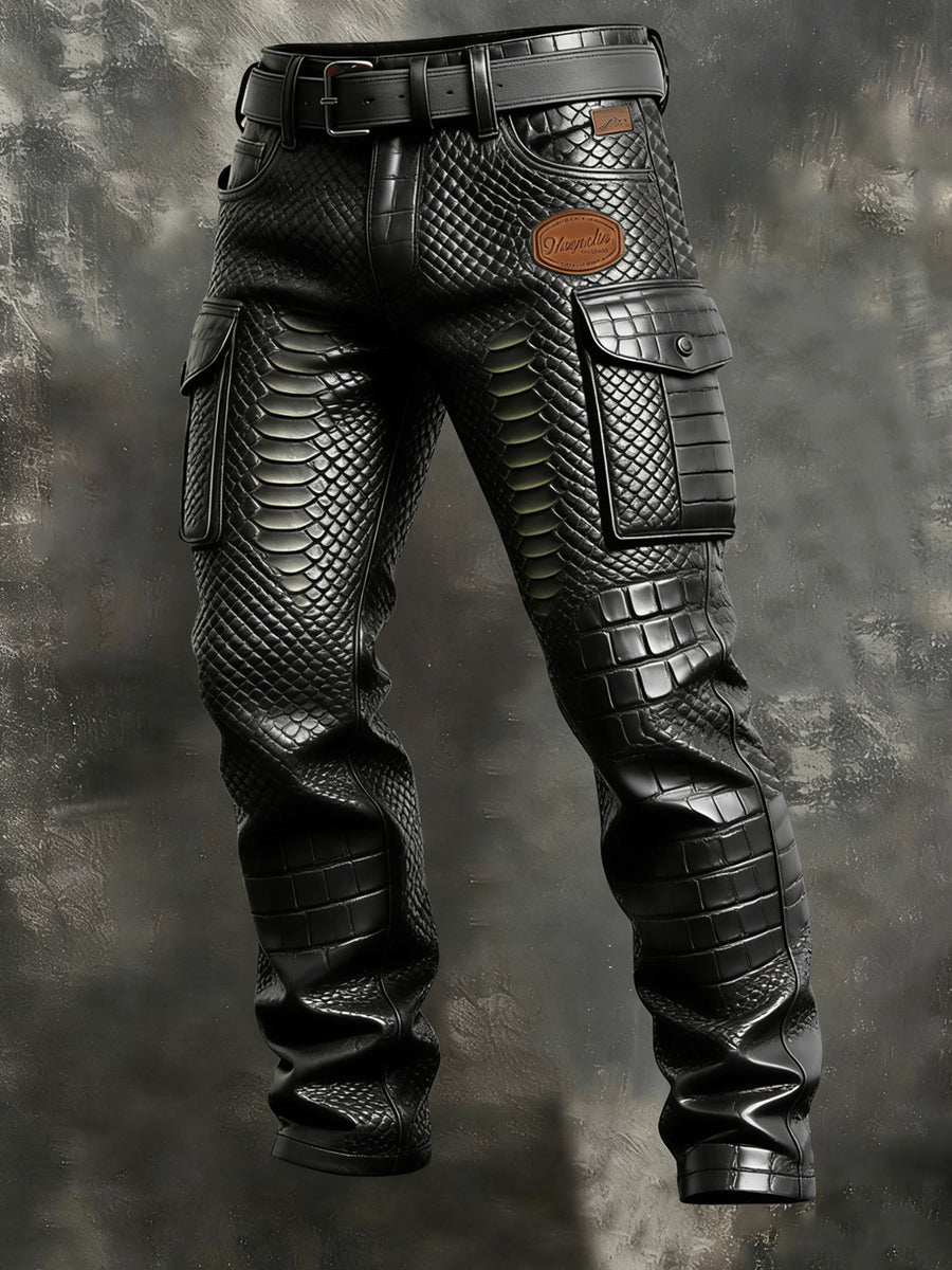 Men's Retro Vacation Business Art Print Casual Workwear Trousers
