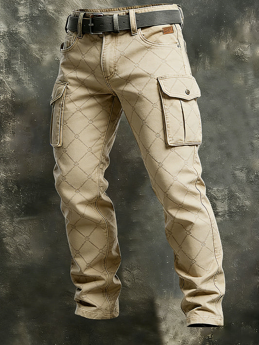 Men's Retro Business Style Casual Work Trousers