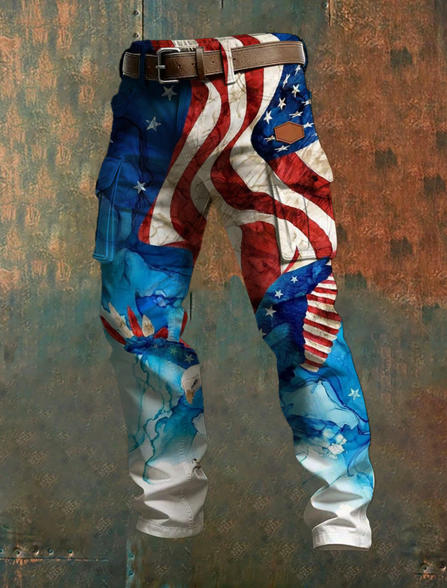 Men's Business-Style Printed Casual Trousers