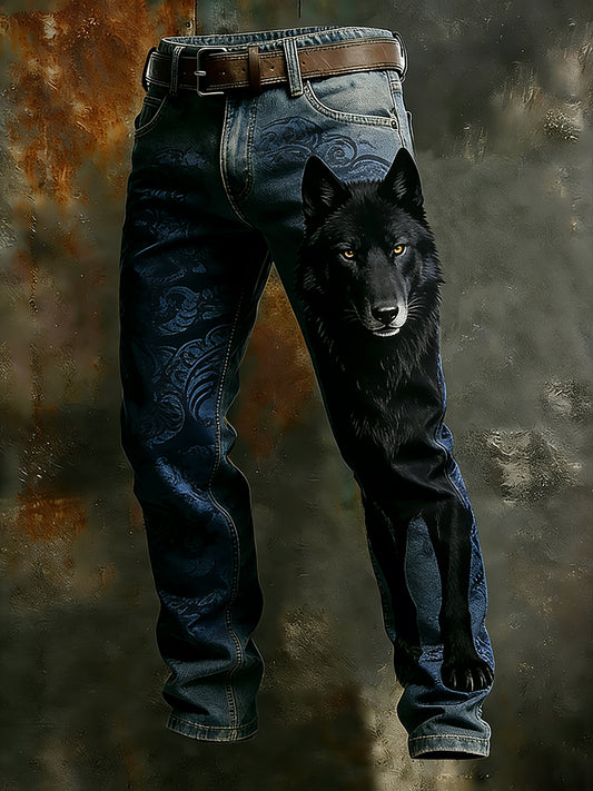 Men's Vintage Animal Print Art Business Casual Work Pants