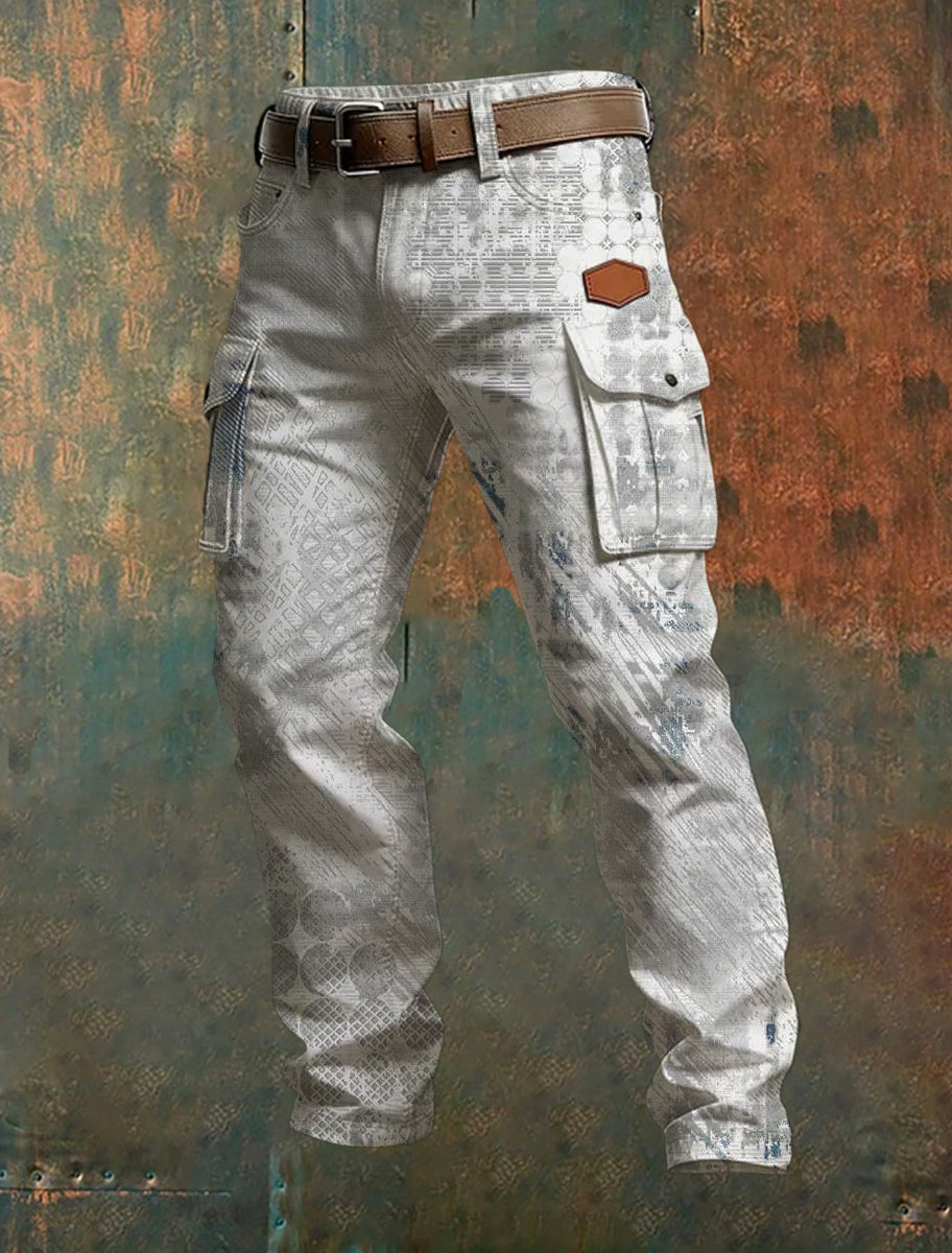 Men's Business-Style Printed Casual Trousers