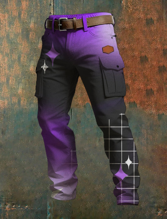 Men's Business-Style Printed Casual Trousers