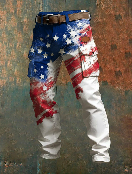 Men's Business-Style Printed Casual Trousers