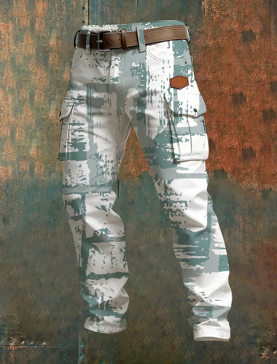 Men's Business-Style Printed Casual Trousers