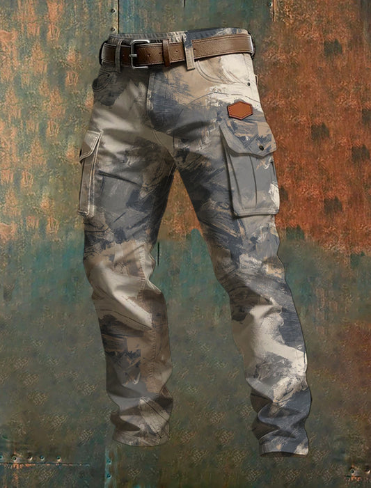 Men's Business-Style Printed Casual Trousers