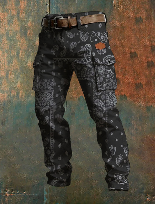 Men's Business-Style Printed Casual Trousers